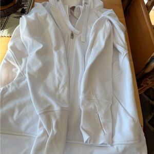 Athleta White Zip-Up Hoodie